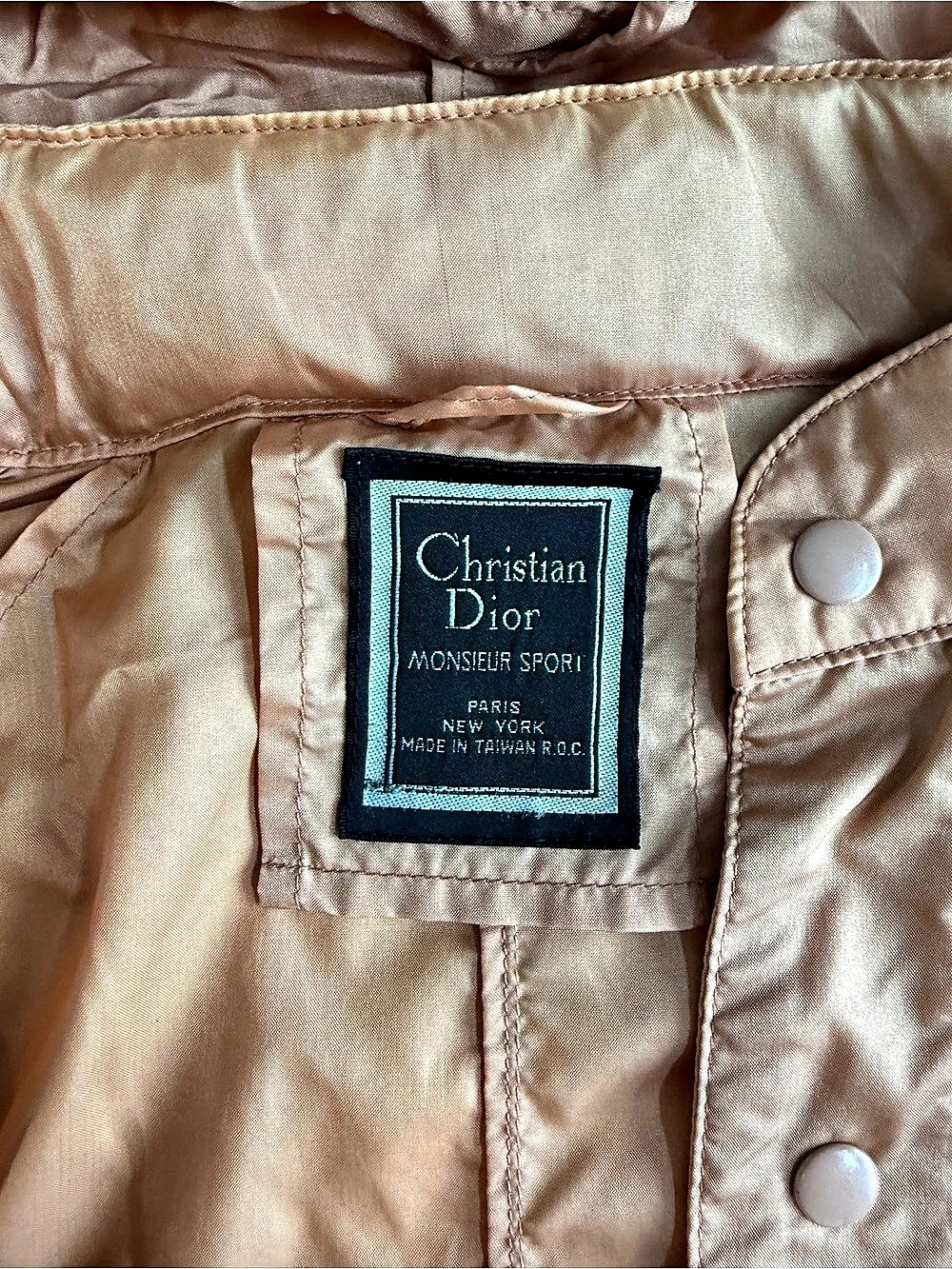 Vintage Christian Dior Monsieur Sport Nylon Hooded Bomber Jacket in Orange - Picture 5 of 8